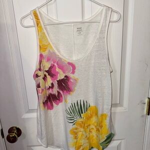 Old Navy White and Yellow Tank Top